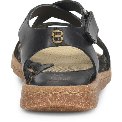 Born Women's Trinidad Sport Black Full Grain Leather Cross Strap Sandals BR0056803-BLK-Painted Cowgirl Western Store