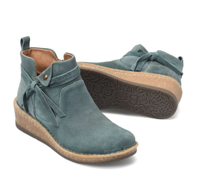 Born Women's Vaughn Teal Blue (Ottanio) Distressed Suede Leather Wedge Shoe BR0062321