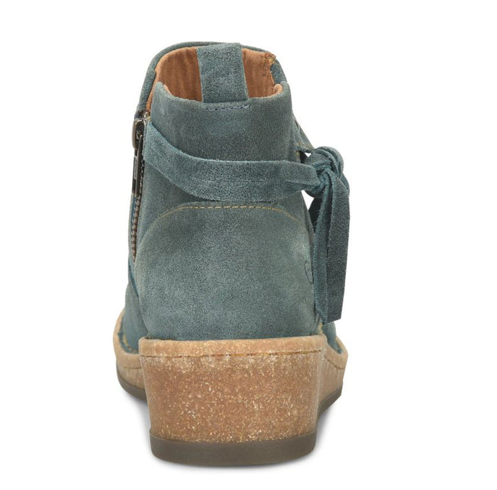 Born Women's Vaughn Teal Blue (Ottanio) Distressed Suede Leather Wedge Shoe BR0062321