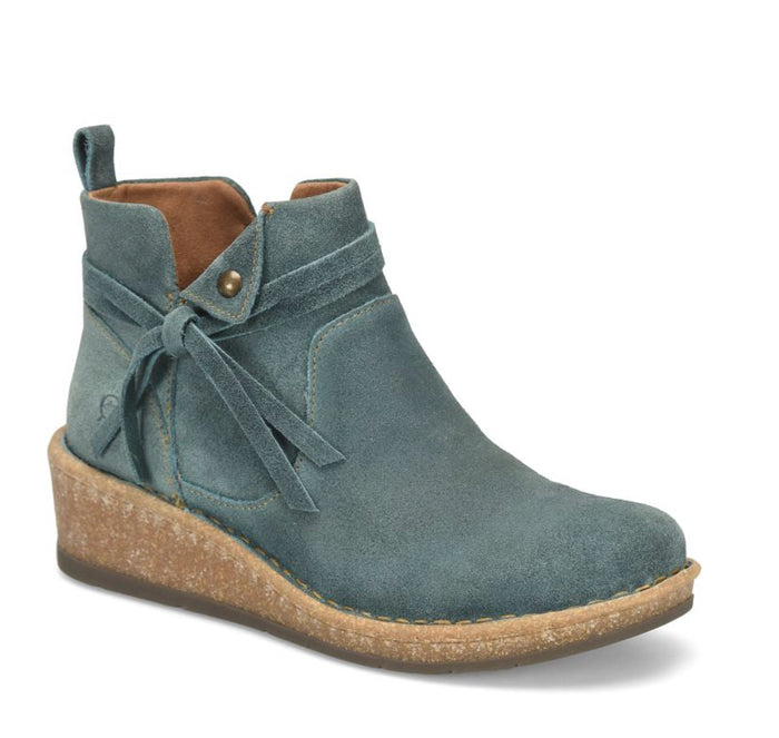 Born Women's Vaughn Teal Blue (Ottanio) Distressed Suede Leather Wedge Shoe BR0062321