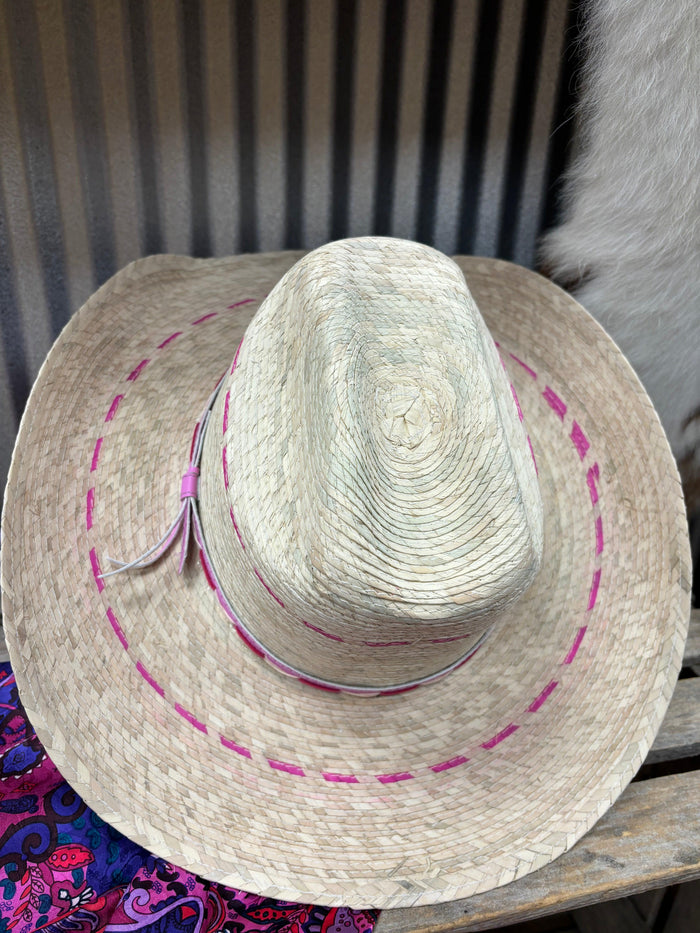 Bullhide Youth Girls' Candy Kisses Cream & Pink Western Palm Straw Cowgirl Hat 2458-Painted Cowgirl Western Store