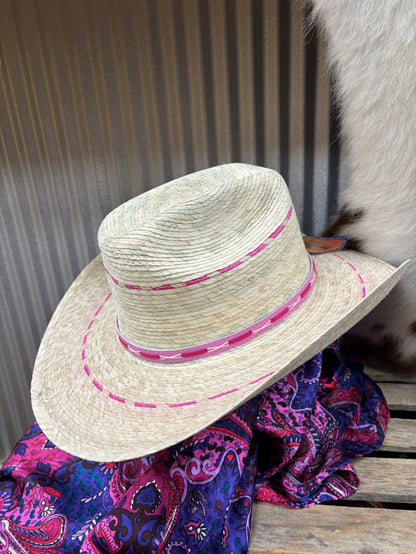 Bullhide Youth Girls' Candy Kisses Cream & Pink Western Palm Straw Cowgirl Hat 2458-Painted Cowgirl Western Store