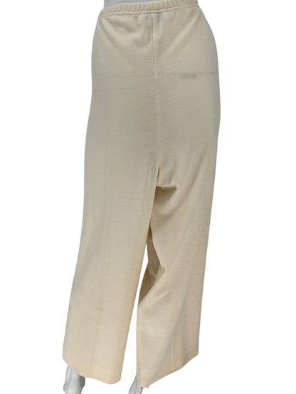 Caroline Rose Cream Elastic-Waist Pull-On Pants – Size XL