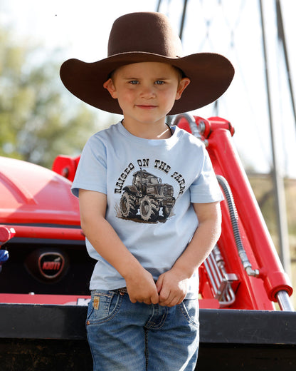 Cinch Boy's Infant/Toddler Light Blue 'Raised On The Farm' Tee Shirt MTT7671111 MTT7672074
