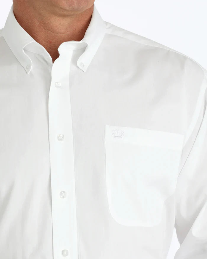 Cinch Men's Solid White Classic Fit Button Down Long Sleeve Western Shirt MT10320020 MT1032020X