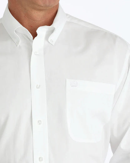 Cinch Men's Solid White Classic Fit Button Down Long Sleeve Western Shirt MT10320020 MT1032020X