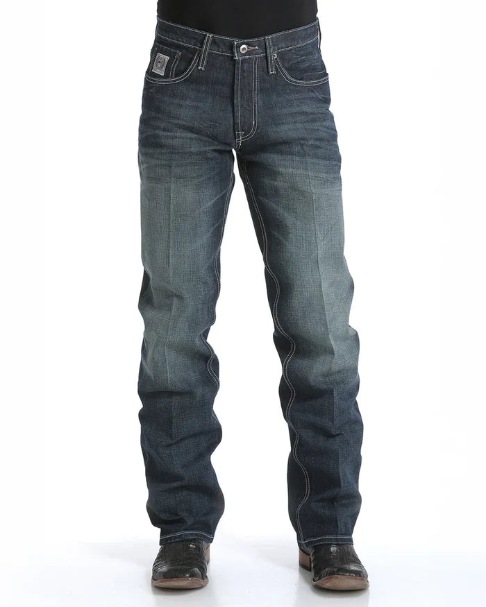 Cinch Men's White Label 019 Rigid Dark Stone Relaxed Stackable Straight Leg Jeans MB92834019