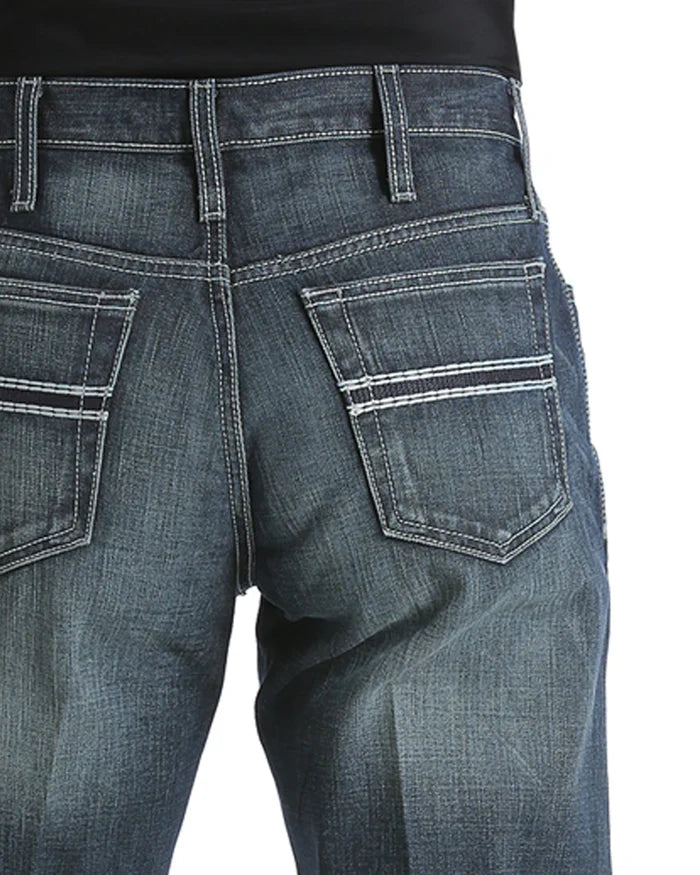Cinch Men's White Label 019 Rigid Dark Stone Relaxed Stackable Straight Leg Jeans MB92834019