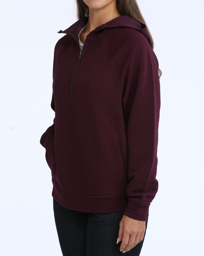 Cinch Women's Purple 1/4 Zip Knit Pullover MAK7925001