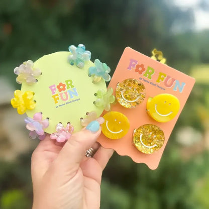 Claw Hair Clip Set - Mini, Assorted Flowers - Wee Bee Baby Boutique