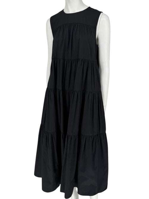 CO Essentials Black Tiered Sleeveless Midi Dress – Size M