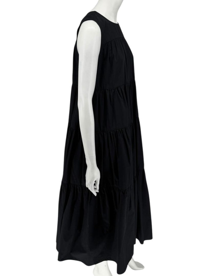 CO Essentials Black Tiered Sleeveless Midi Dress – Size M