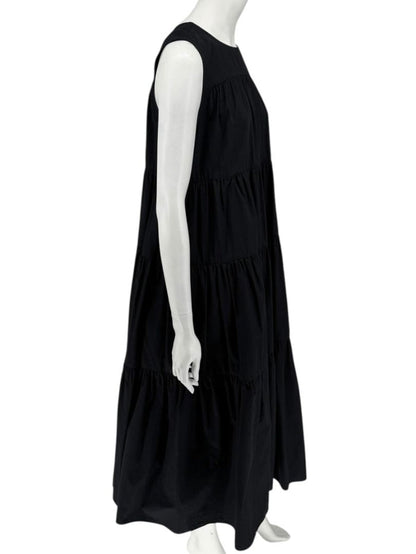 CO Essentials Black Tiered Sleeveless Midi Dress – Size M