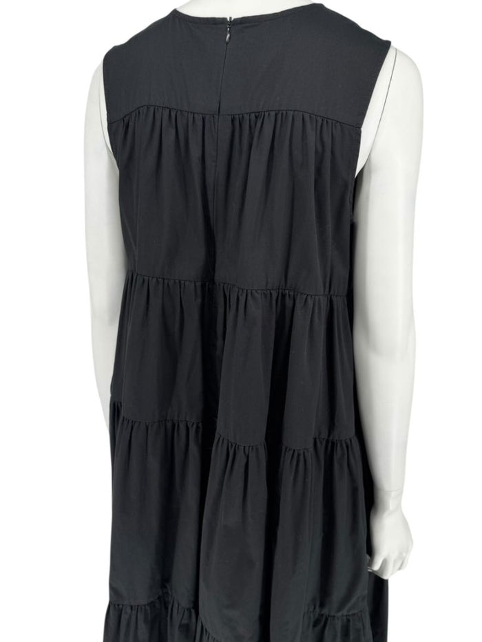 CO Essentials Black Tiered Sleeveless Midi Dress – Size M