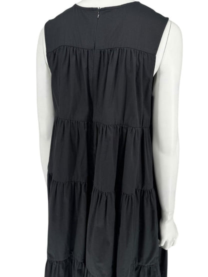 CO Essentials Black Tiered Sleeveless Midi Dress – Size M