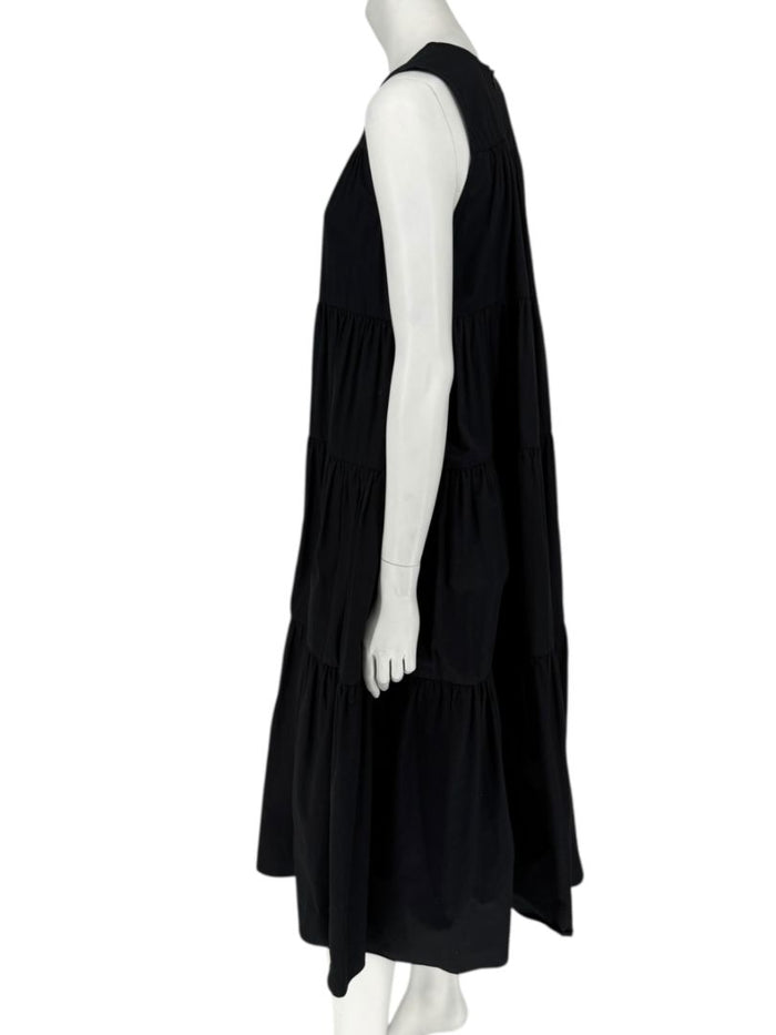 CO Essentials Black Tiered Sleeveless Midi Dress – Size M