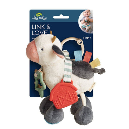 Cow Itzy Friends Link & Love Activity Plush - Wee Bee Baby Boutique