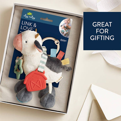 Cow Itzy Friends Link & Love Activity Plush - Wee Bee Baby Boutique