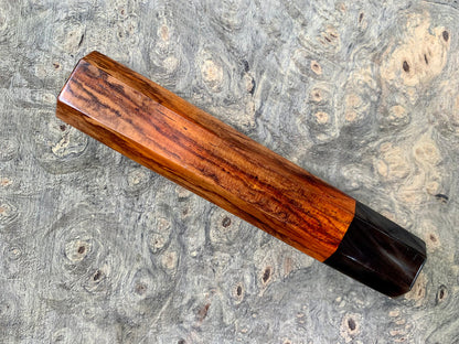 Custom Japanese Knife handle (wa handle)  for 240mm -  Figured Siamese Rosewood and horn