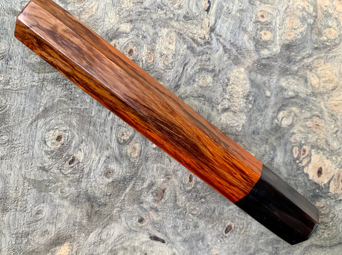 Custom Japanese Knife handle (wa handle)  for 240mm -  Figured Siamese Rosewood and horn