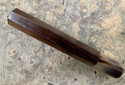 Custom Japanese Knife handle (wa handle)  for 240mm -  Straight grain Brazilian Rosewood and marbled horn
