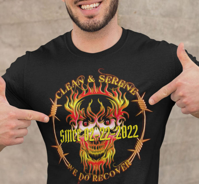 Custom NA Flaming Skull dtg Tee