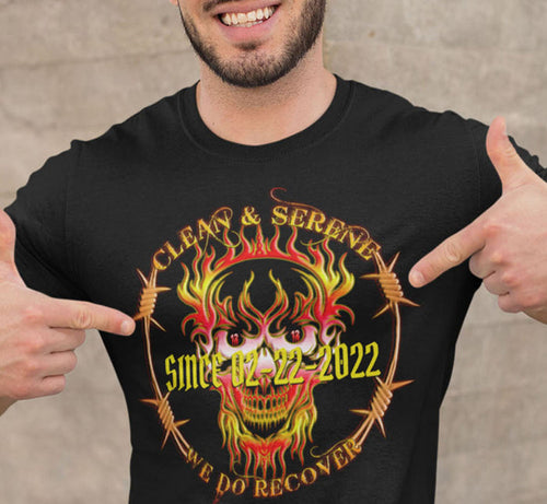 Custom NA Flaming Skull dtg Tee