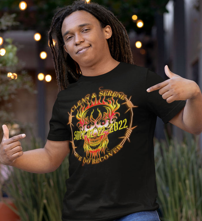 Custom NA Flaming Skull dtg Tee