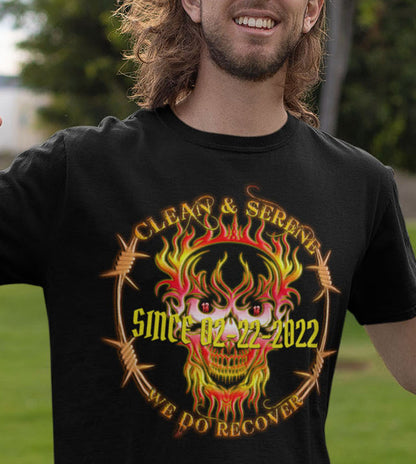 Custom NA Flaming Skull dtg Tee
