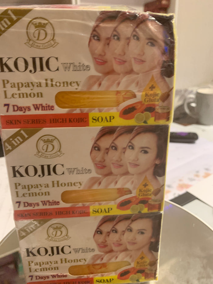 D-ne Gold #835 KOJIC white Gluta Collagen super AHA 4 in 1 soap 5.30oz / 160gr
