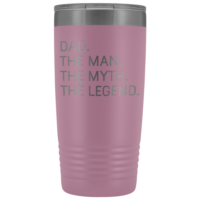 Dad Gifts Dad The Man The Myth The Legend Stainless Steel Vacuum Travel Mug Insulated Tumbler 20oz $31.99 | Light Purple Tumblers
