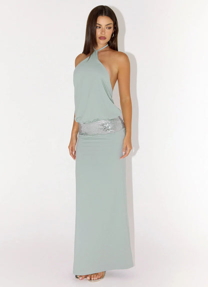 Marcie Halter Maxi Dress - Mint