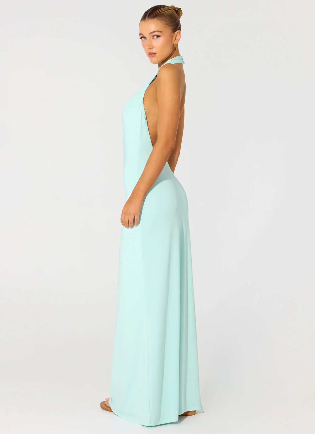 Mougleta Backless Maxi Dress - Aqua