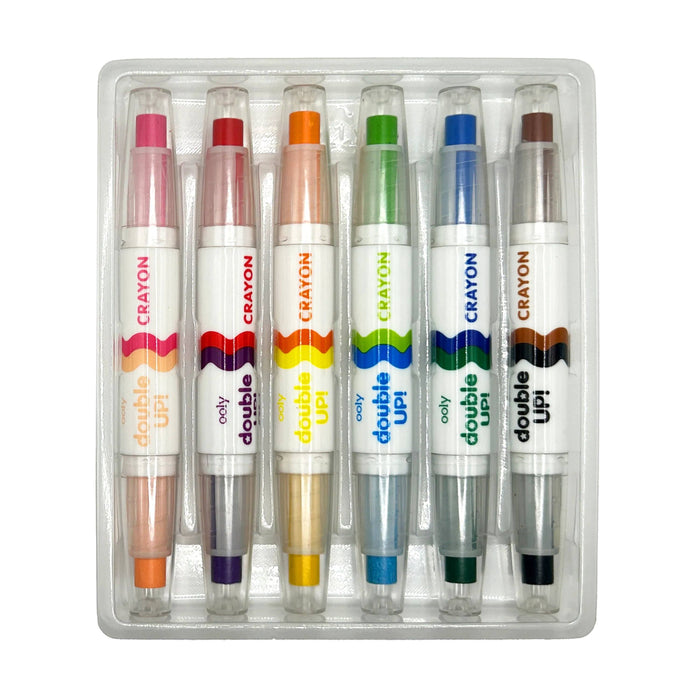 Double Up!: Double-Ended Crayons (Set of 6 Crayons / 12 Colors) - Wee Bee Baby Boutique