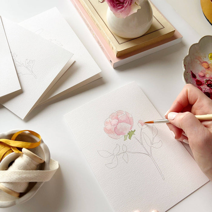Emily Lex Garden Flowers Paintable Notecards - Pine & Moss