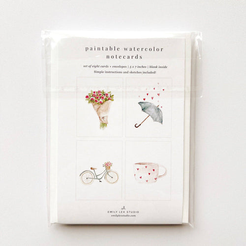 Emily Lex Love, Sweet Love, Paintable Notecards - Pine & Moss