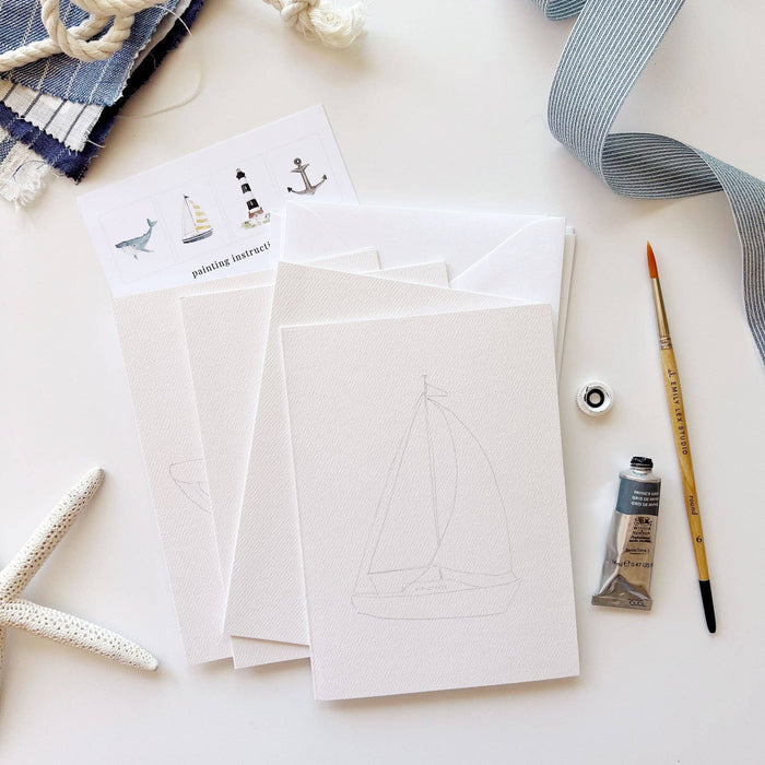 Emily Lex-  Seaside Paintable Notecards - Pine & Moss
