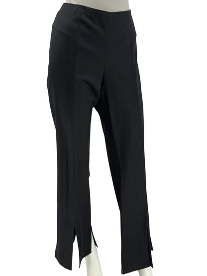 Escada Black Wool Flared Trousers with Split Hem – Size 42