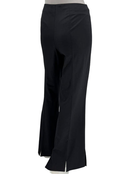 Escada Black Wool Flared Trousers with Split Hem – Size 42
