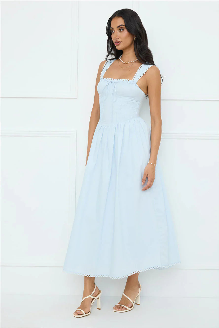 Luxe Serene Midi Dress Blue