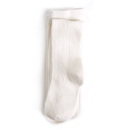 Fancy Knit Tights - Ivory - Wee Bee Baby Boutique