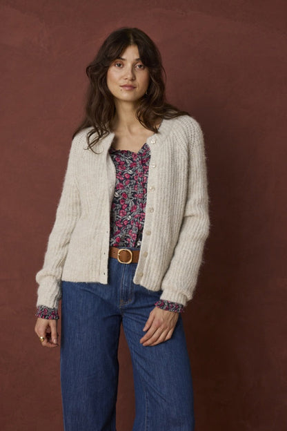 Fransa FrCharleen Cardigan Oatmeal - Precious Sparkle