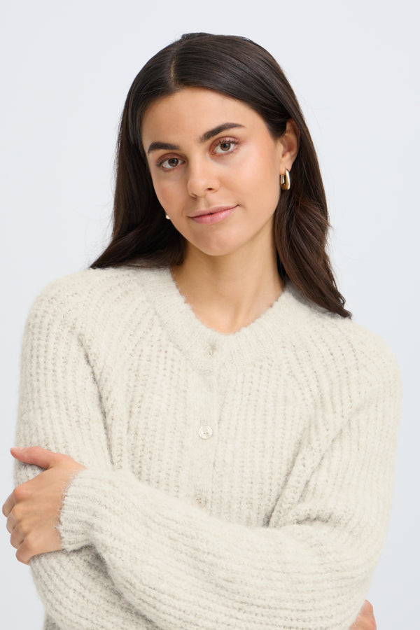 Fransa FrCharleen Cardigan Oatmeal - Precious Sparkle