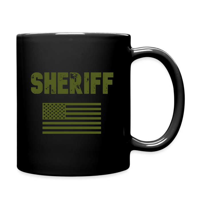 Full Color Mug - Sheriff/Flag - OD Green - black