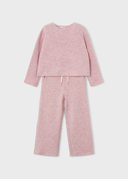 Girl 2-Piece Knit Pants and Sweater Set - Makeup Pink - Wee Bee Baby Boutique
