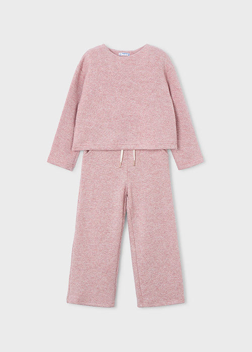 Girl 2-Piece Knit Pants and Sweater Set - Makeup Pink - Wee Bee Baby Boutique