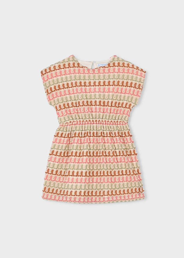Girl Crochet Multicolor Dress - Mandarin (3T, 4T) - Wee Bee Baby Boutique