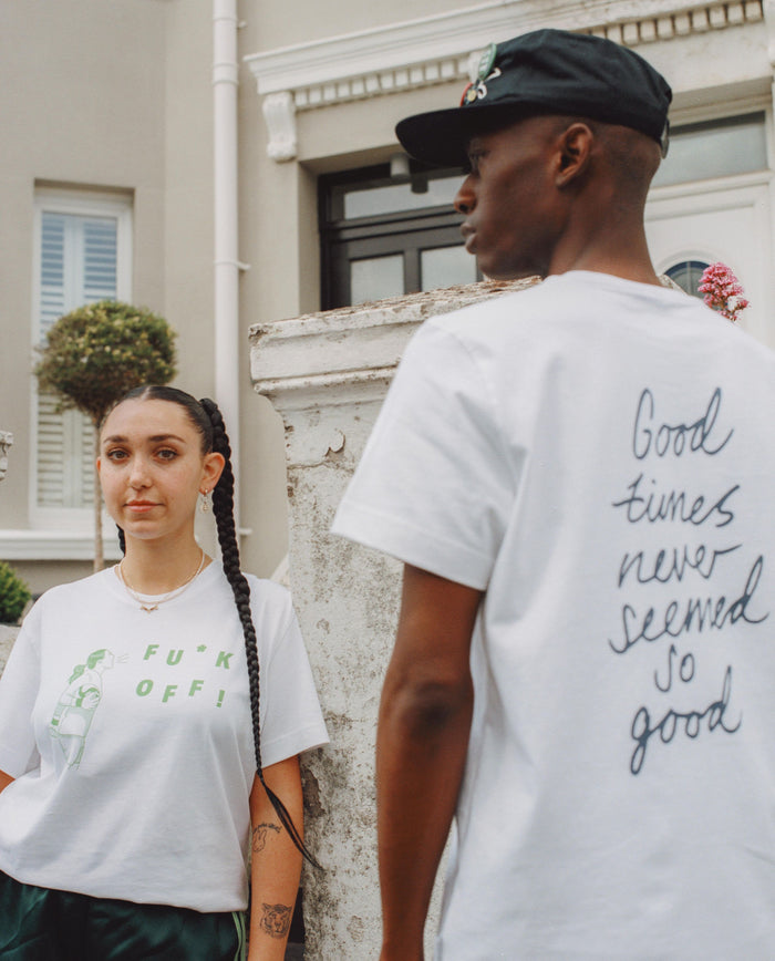 ART OF Good Times Tee | LBJ White Graphic Women's Football T-Shirt
