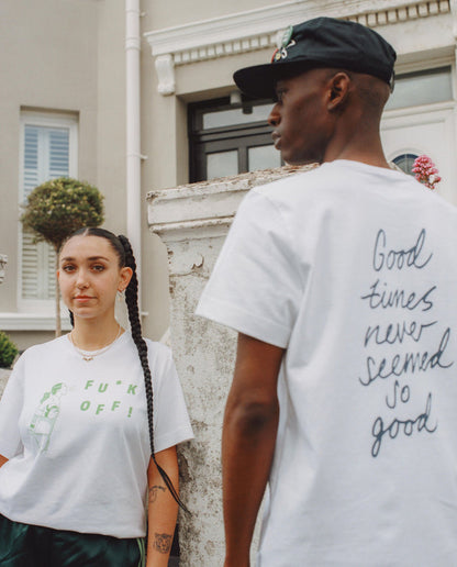 ART OF Good Times Tee | LBJ White Graphic Women's Football T-Shirt