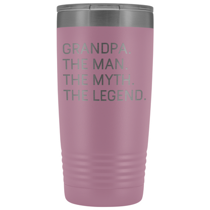 Grandpa Gifts Grandpa The Man The Myth The Legend Stainless Steel Vacuum Travel Mug Insulated Tumbler 20oz $31.99 | Light Purple Tumblers